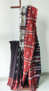 Blackish brown kotpad with ganga jamuna border
