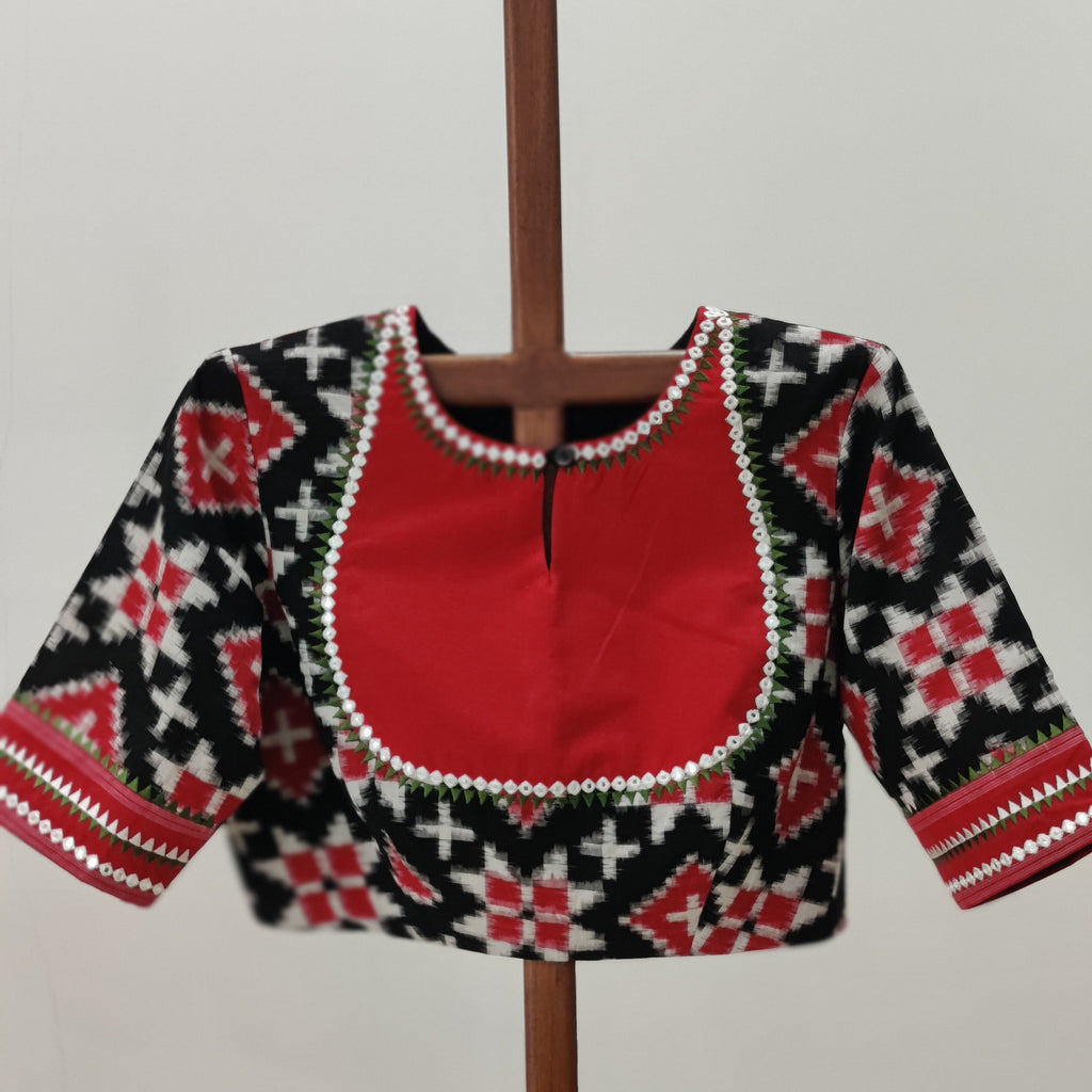 Adhira - black and red Telia Rumal blouse