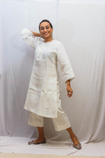 Pearl White Linen Kurta