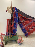 Maroonish red tribal kotpad with ganga jamuna border