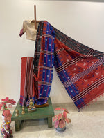 Maroonish red tribal kotpad with ganga jamuna border