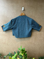 Striped Kalacotton and Blockprinted Reversible Jacket