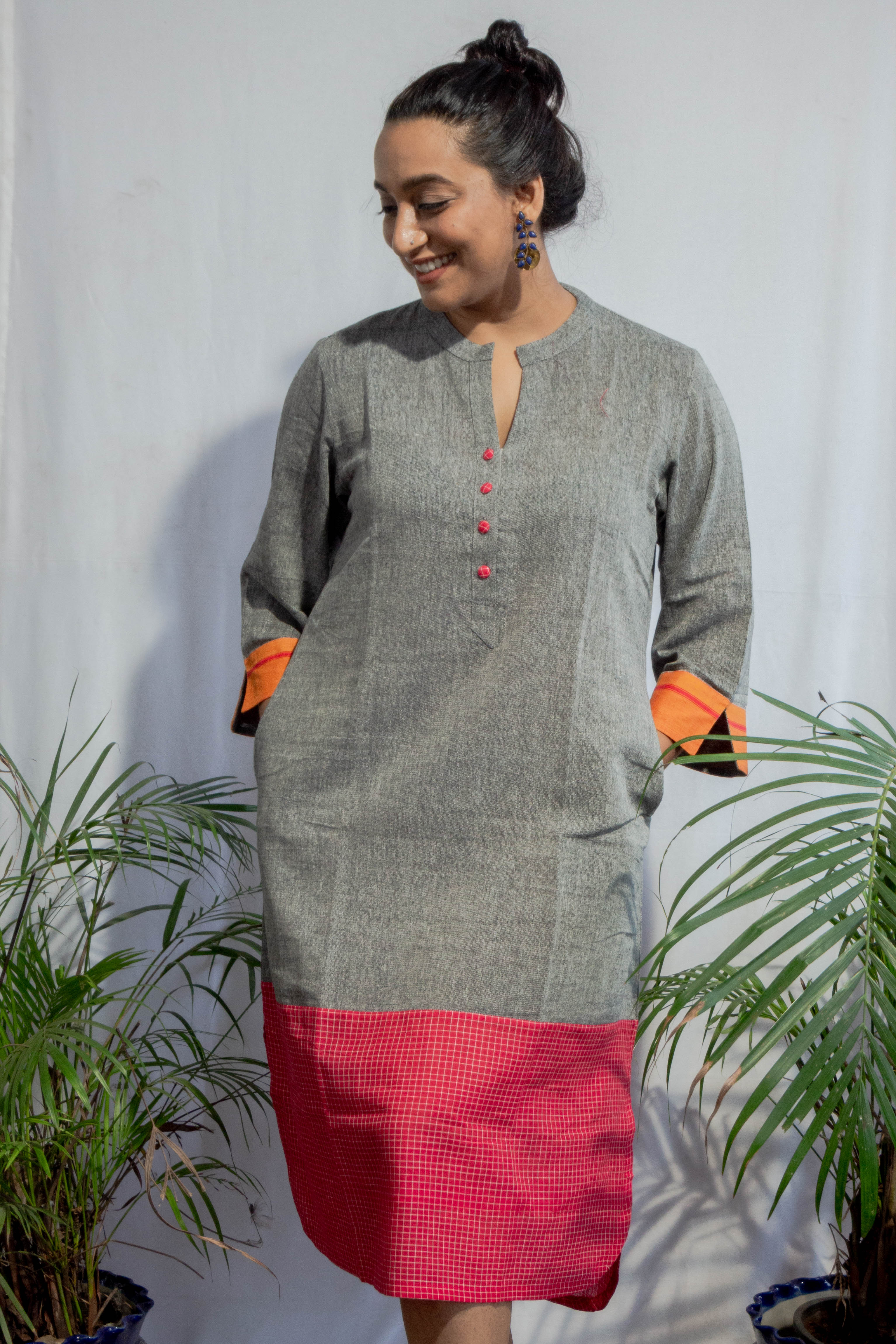 Grey Kotpad Shirt Dress