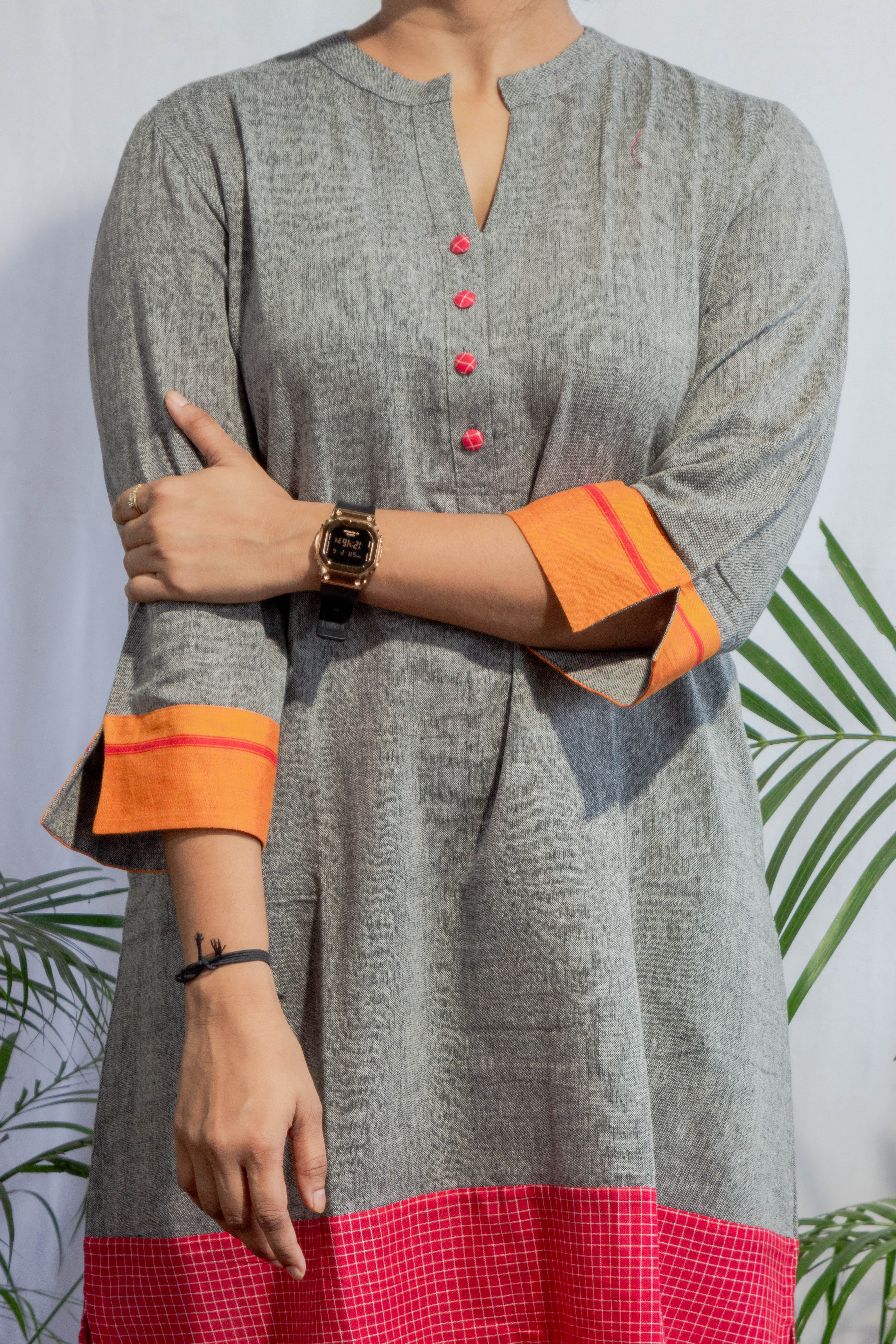 Grey Kotpad Shirt Dress