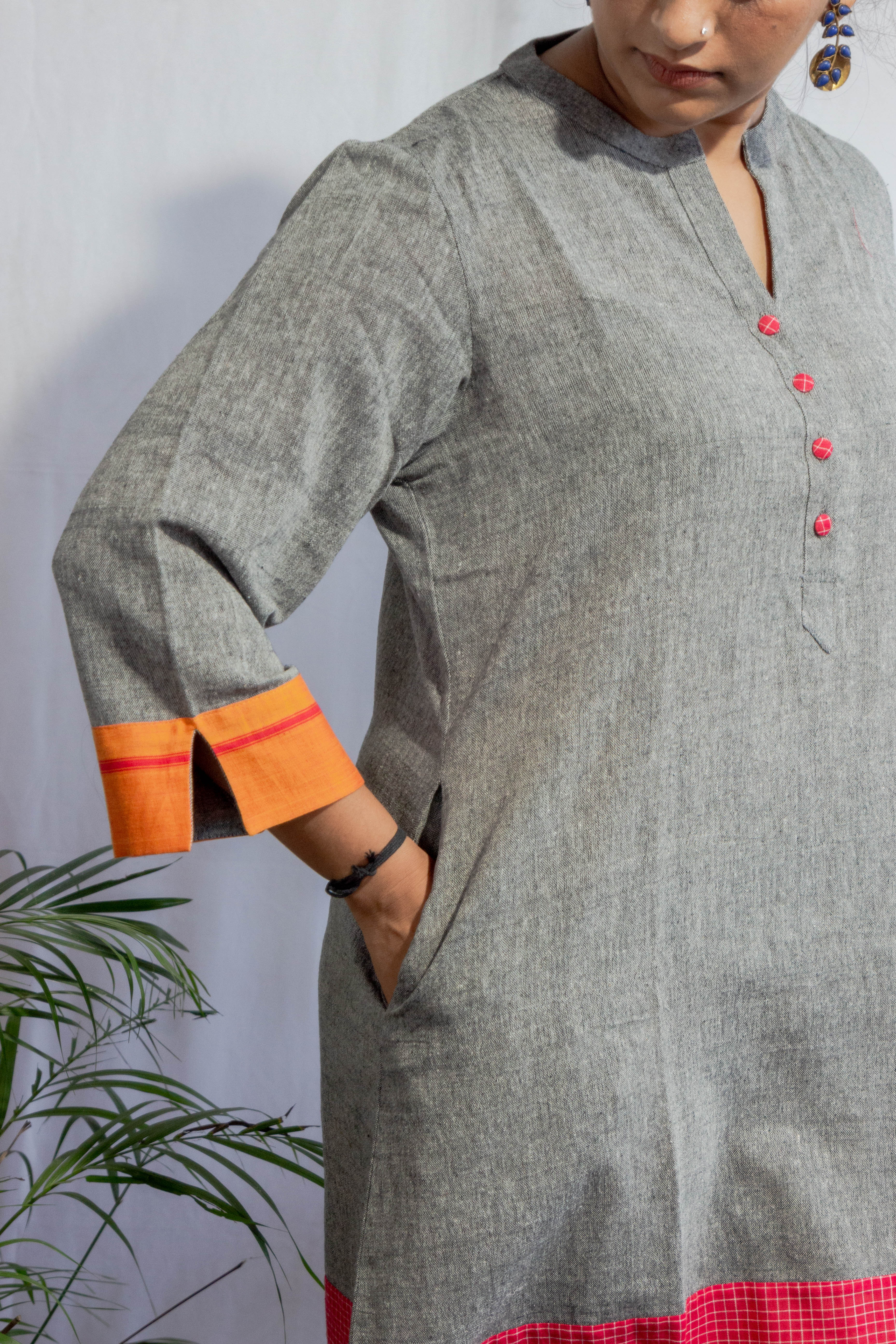 Grey Kotpad Shirt Dress