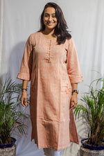 Peach Orange Kalacotton Kurta