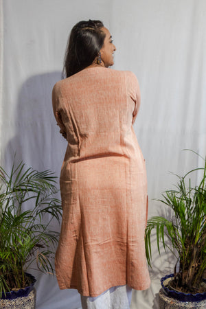 Peach Orange Kalacotton Kurta