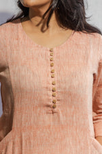 Peach Orange Kalacotton Kurta