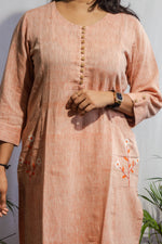 Peach Orange Kalacotton Kurta