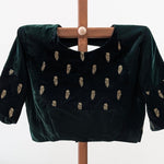 ishani - green velvet embroidered blouse