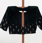 ishani - green velvet embroidered blouse