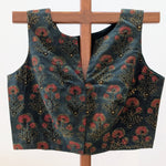 Sridevi - bottle green block print sleeveless