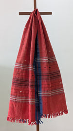 Peach orange tussar kotpad dupatta