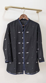 Black with ivory coloured jamdani butta