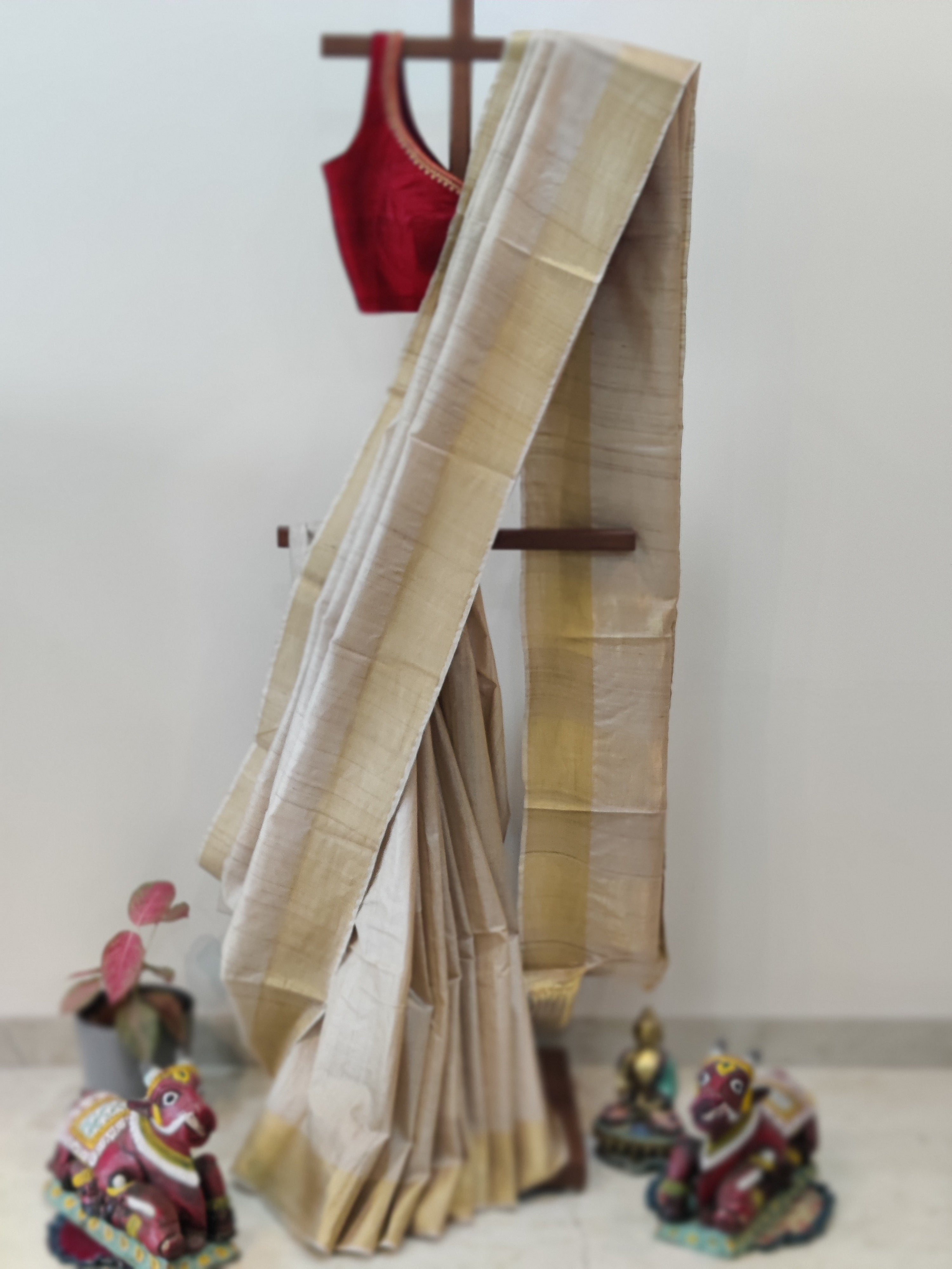 Biege Tassars Saree