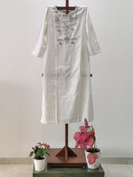 White Soft Khadi with Silver Embroidery Kurta