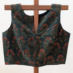 Sridevi - bottle green block print sleeveless