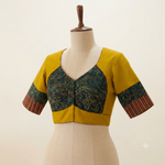 Deeksha - Ochre yellow with block print