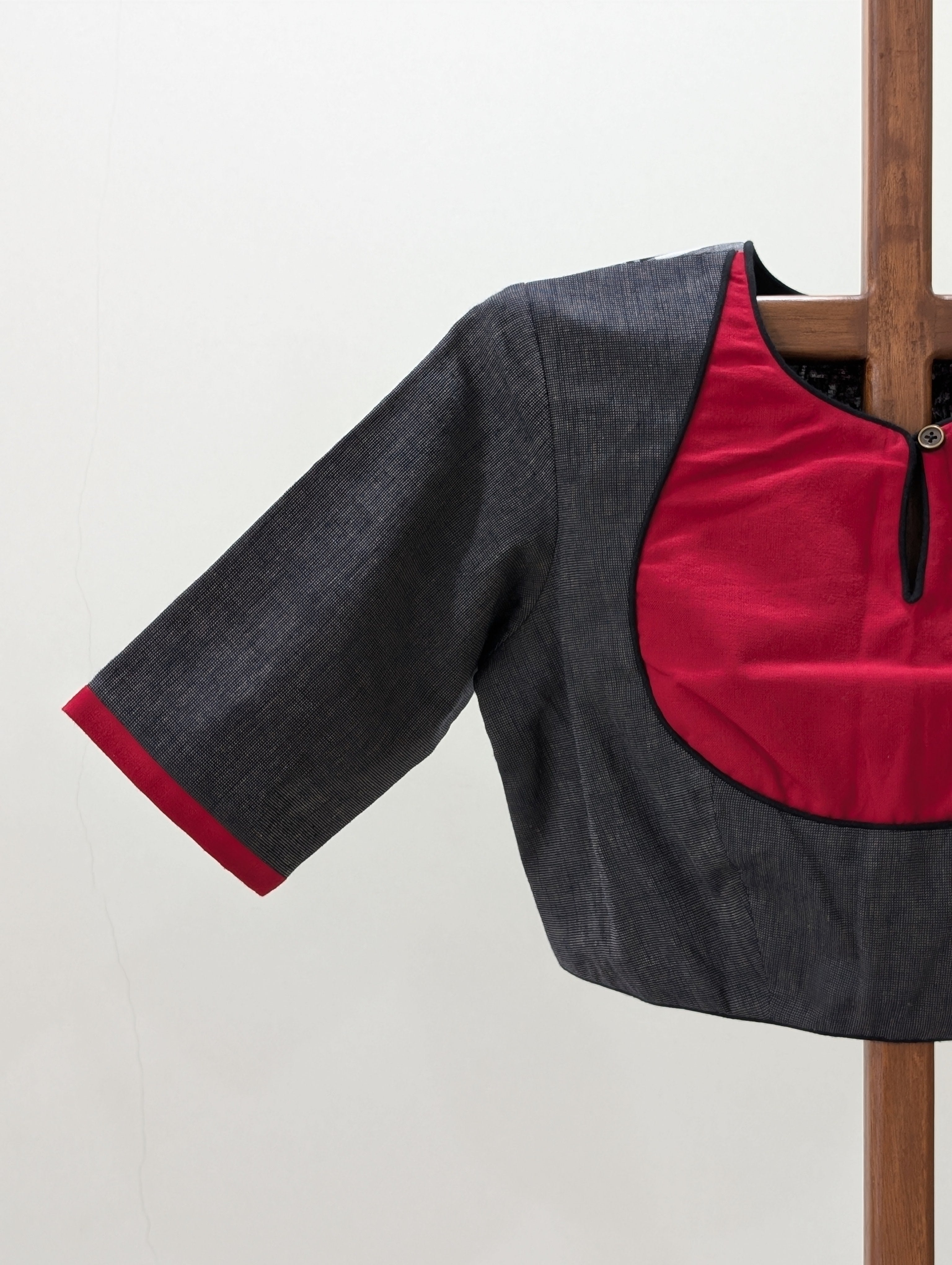 Greyish black rumal blouse