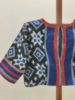 Anaghai - Black with indigo blue Telia Rumal Blouse