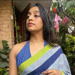 Bluish Grey saree in Ambara Charaka