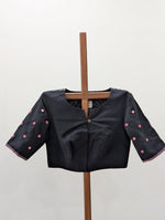 Black woven fabric rumal blouse