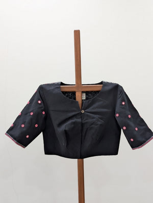 Black woven fabric rumal blouse