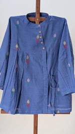 Slate Blue with yellow, green and pink jamdani butta