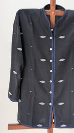 Black with ivory coloured jamdani butta