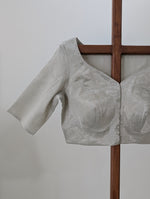 Ira - Silver tissue blouse with sleeves