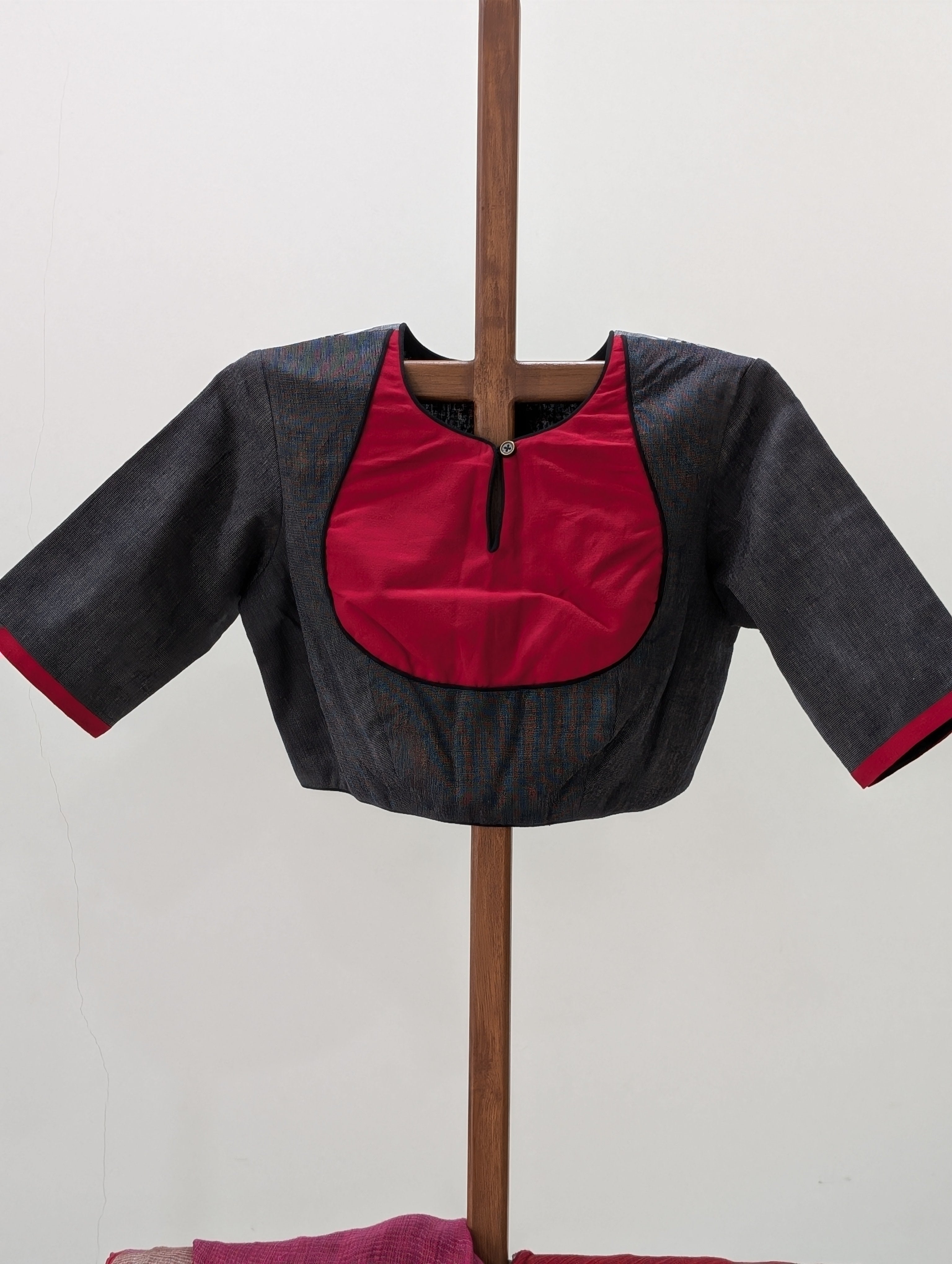 Greyish black rumal blouse