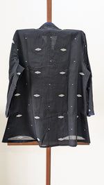 Black with ivory coloured jamdani butta