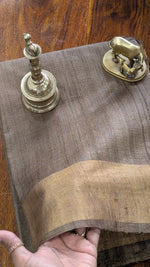 Brownish grey coloured  Tassar Saree (Copy)