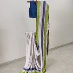 Off white with blue and green raindrops in Ambara Charaka