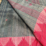 Bronze coloured Tassar kotpad with Red border