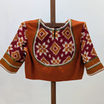 Aruna - Red and Orange Telia Rumal Blouse