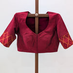 Aaradhya - Maroon rawsilk with ikat rawsilk