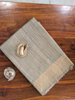 Raw coffee bean coloured  Tassar Saree