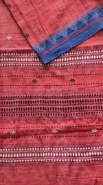 Peach orange tussar kotpad dupatta