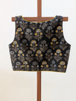 Sridevi - black block print sleeveless