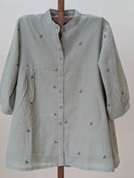 Cement grey muslin jamdani top