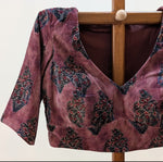 Eshani - dusty rose tone velvet block print blouse