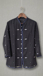 Black with ivory coloured jamdani butta
