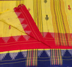 Yellow Tassar kotpad with ganga jamuna border