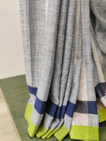 Bluish Grey saree in Ambara Charaka