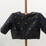 Aaradhya - Black rawsilk with ikat rawsilk