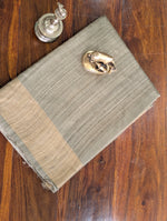 Raw coffee bean coloured  Tassar Saree