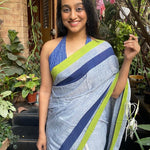 Bluish Grey saree in Ambara Charaka