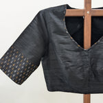 Aaradhya - Black rawsilk with ikat rawsilk
