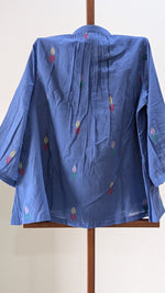 Slate Blue with yellow, green and pink jamdani butta